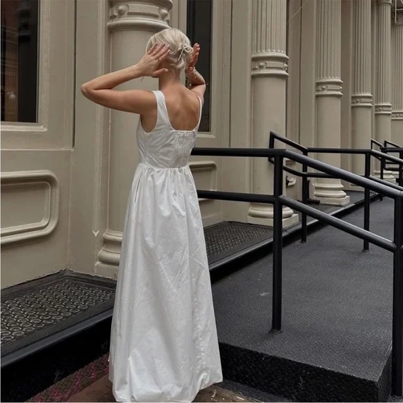 NWT DISSH Morgan White Cotton Midi Dress Size US 12 - Picture 2 of 10